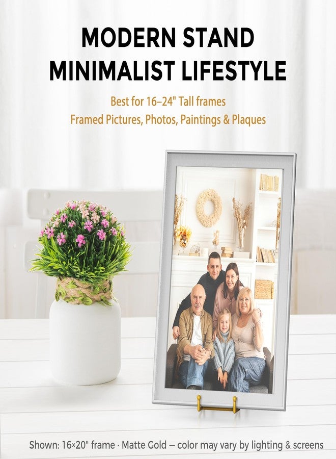 TRLife TR-LIFE 12 Inch Large Plate Stands/holder for Display - Metal Picture Frame Holder Stand + Small Easels for Platter, Book, Plaques, Photo, Tabletop Art (Gold 2 Pack) - Image 5